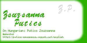 zsuzsanna putics business card